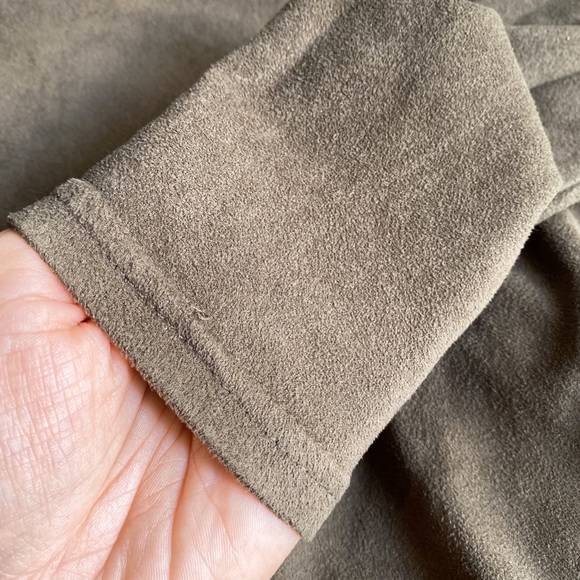 🌳 GIORGIA OLIVE GREEN SUEDE LONG SLEEVE TOP! - Picture 9 of 15